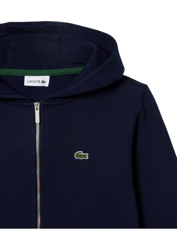 Felpa bambino in cotone con logo ricamato e finiture elasticizzate