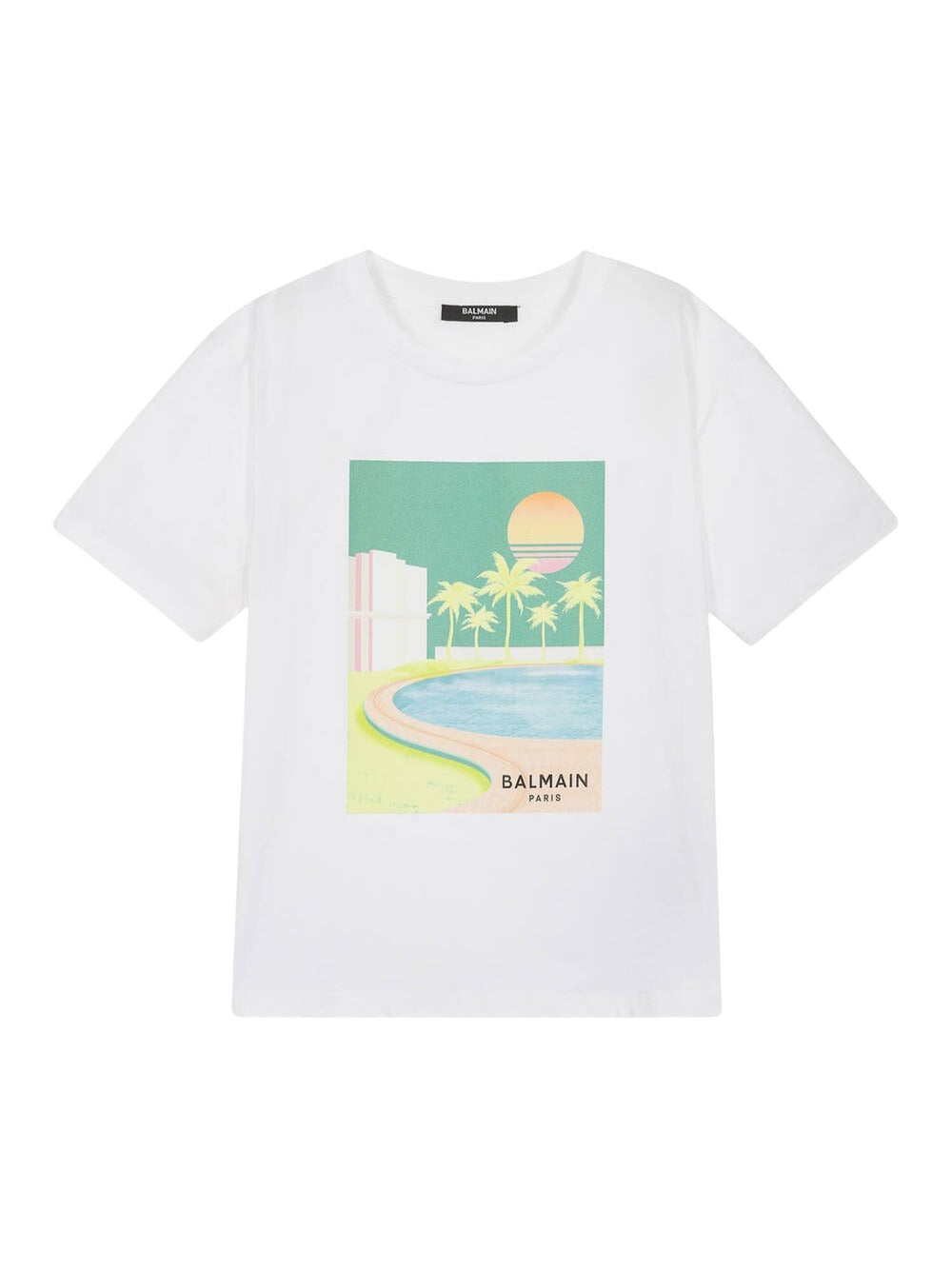 T-shirt bambino bianca in cotone con stampa mini-me