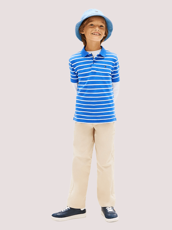 Polo a righe con logo Tommy Hilfiger KB0KB09103J /C6H TOMMY HILFIGER 