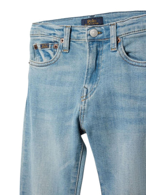 Jeans bambino blu chiaro in denim elasticizzato