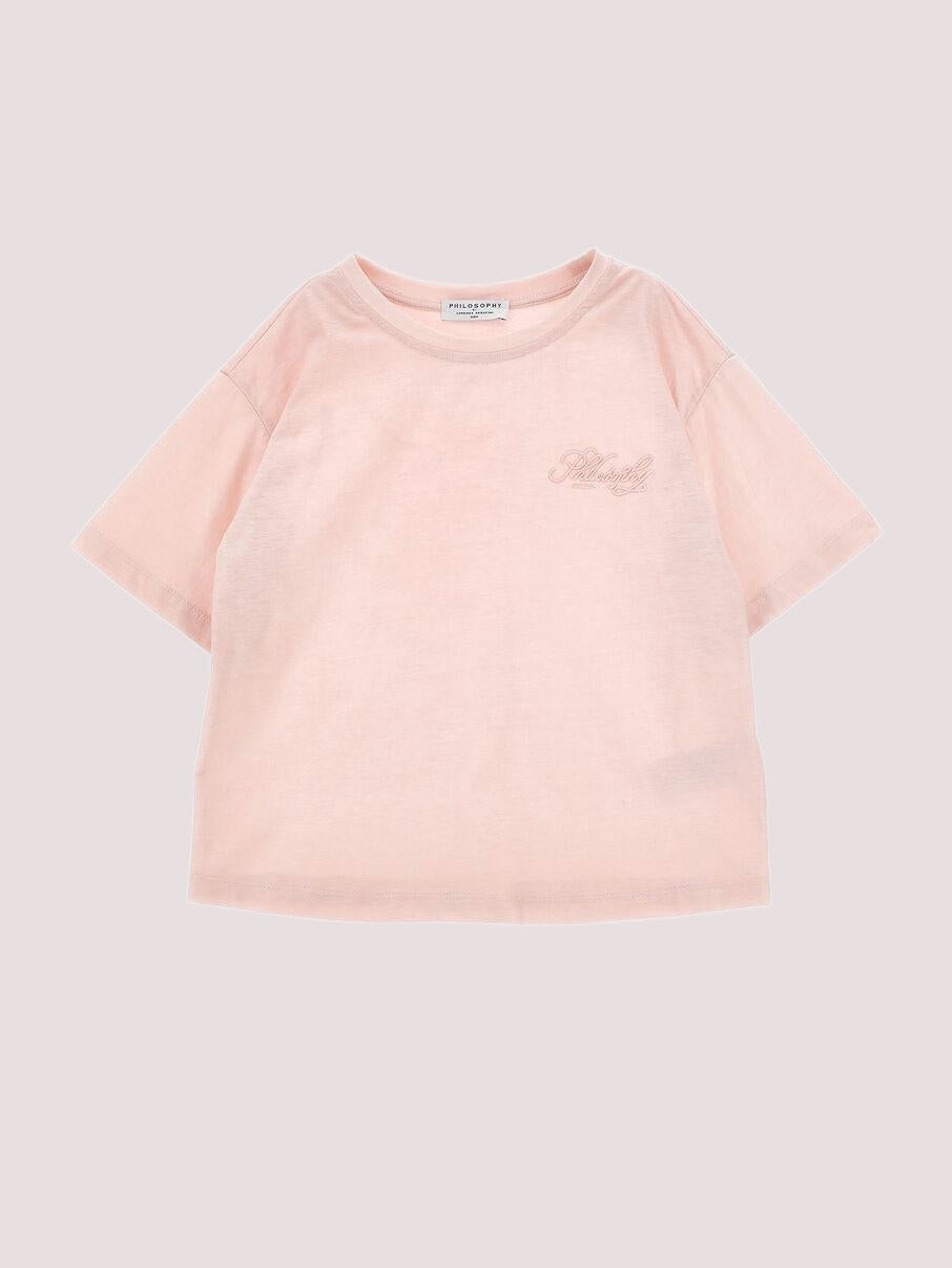 T-shirt ricamo scritta I1G609 7206 /94 PHILOSOPHY KIDS 