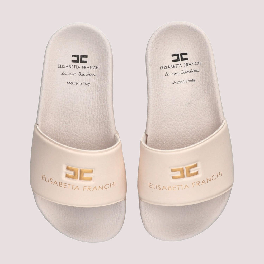 Ciabatte pool side con fascia logo butter F4A0 E0607 1745 /0698 ELISABETTA FRANCHI La Mia Bambina 