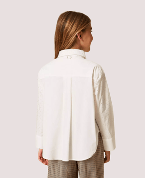 Camicia over in popeline con strass 252GJ2330 /526 TWINSET 