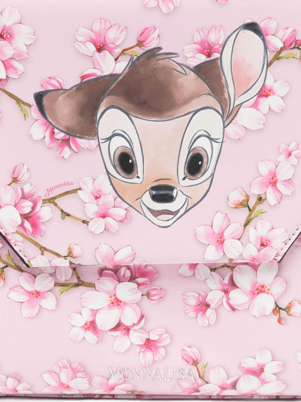 Zaino bambina rosa con stampa Bambi e fiori di pesco