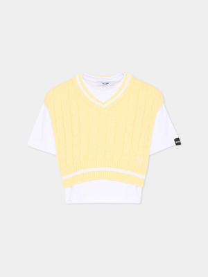 Gilet con t-shirt S6MSJGTH034 /001/79 MSGM KIDS 