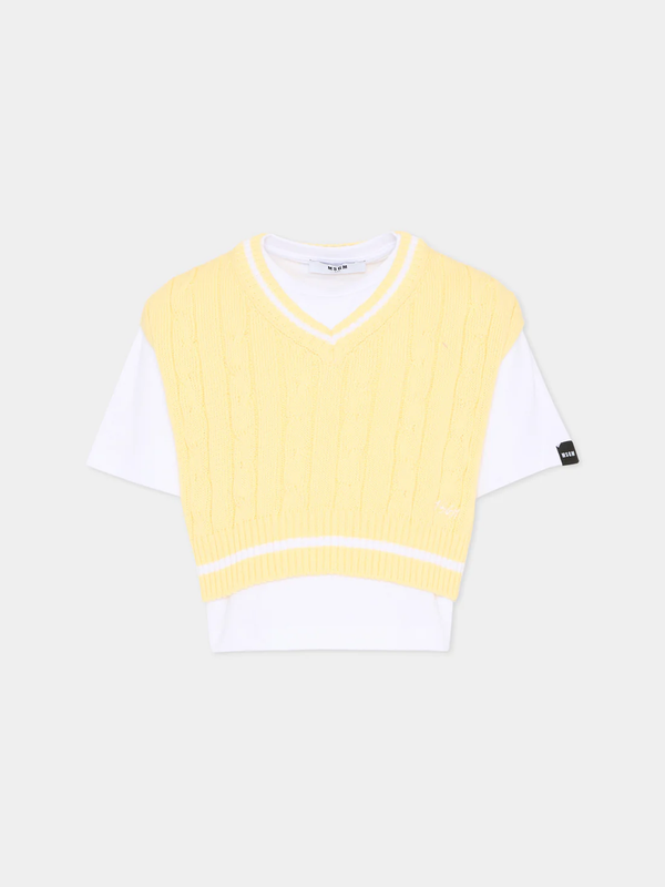 Gilet con t-shirt S6MSJGTH034 /001/79 MSGM KIDS 