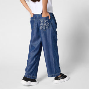 Pantalone largo con logo ricamato sul retro D62582 /Z28 DKNY 