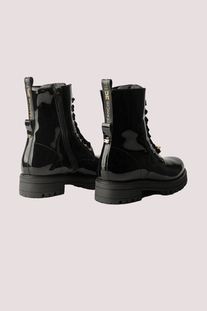 Stivaletti in vernice con lacci in velluto black F4A5 E0414 1848 /930 ELISABETTA FRANCHI La Mia Bambina 