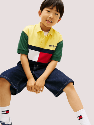 Polo color block con logo Tommy Hilfiger KB0KB10413J /ZGP TOMMY HILFIGER 