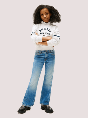 Jeans a campana con logo ricamato<BR/> KG0KG08645 /1BJ TOMMY HILFIGER 