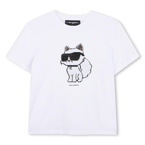 T-shirt con logo in paillettes reversibili Z31153 /10P KARL LAGERFELD 