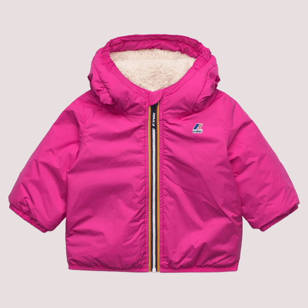 Giubbotto fuchsia Claudine Orsetto per neonato con logo K7142RW /Z11 KWAY 