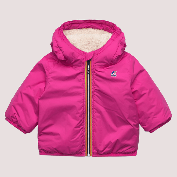 Giubbotto fuchsia Claudine Orsetto per neonato con logo K7142RW /Z11 KWAY 