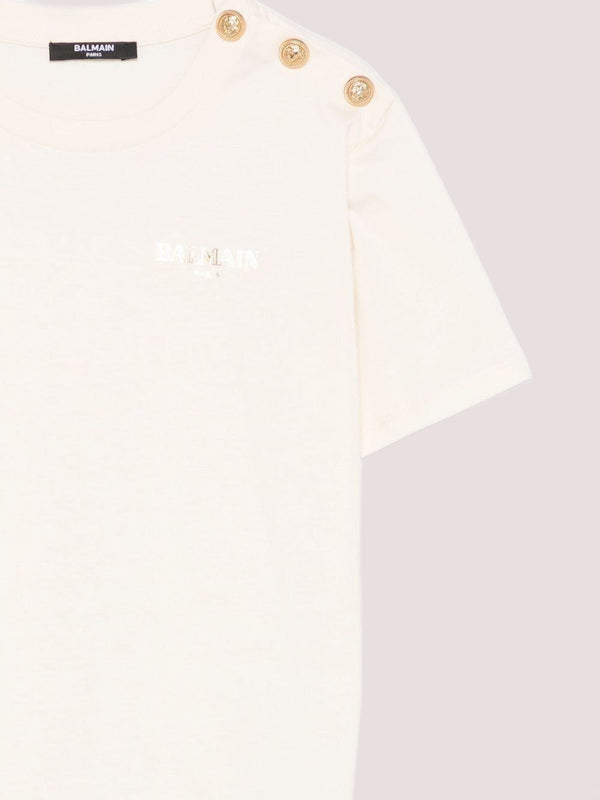 T-shirt con bottoni BX8R51 Z3186 /109OR BALMAIN 