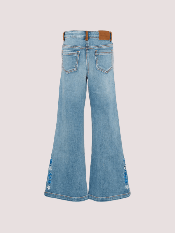 Jeans flare in denim con ricami floreali Z9G402 7015 /062S ERMANNO SCERVINO KIDS 