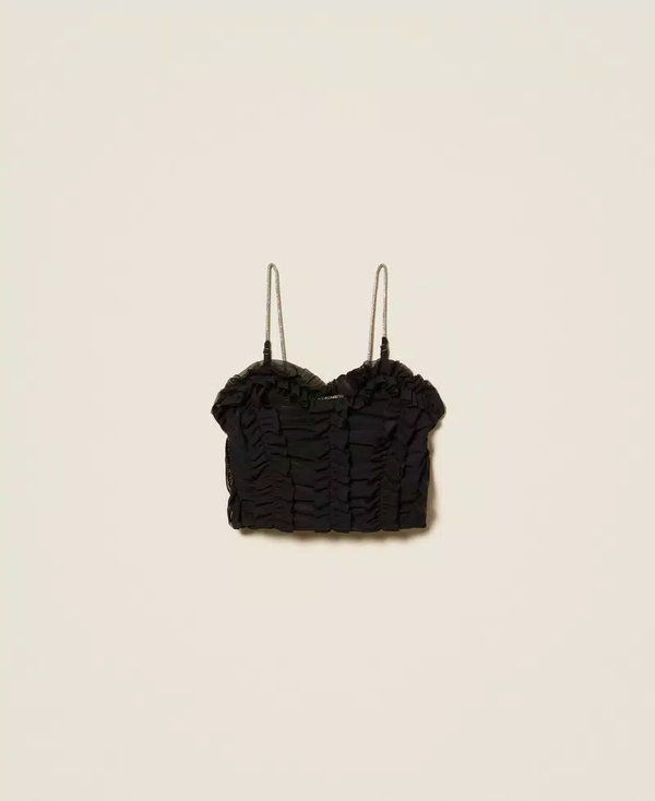 Top in tulle con volant 261GJ2181 /6 TWINSET 