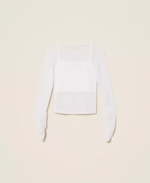 Top in tulle con arricciatura 261GJ2183 /526 TWINSET 