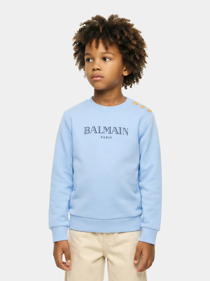 Felpa Balmain con bottoni oro sulla spalla BY4P20 Z3183 /652NE BALMAIN 
