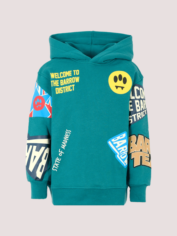 Felpa con cappuccio con print multicolore F5BKJUHS078 /309 BARROW KIDS 