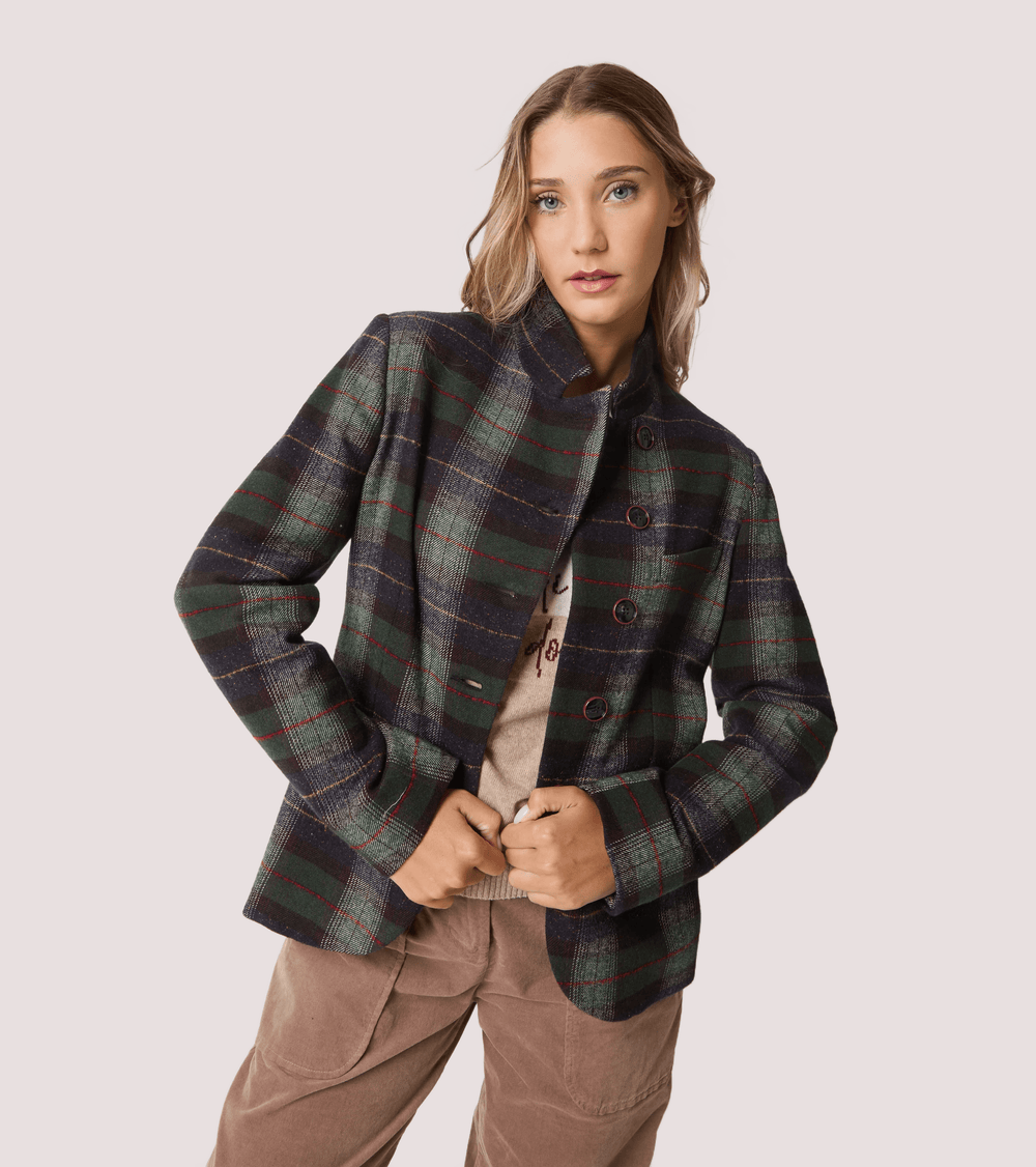 Giacca in misto cotone e lana check 521SD35016 /529027-01 ALESSIA SANTI 