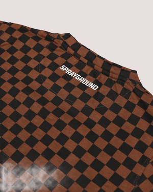 Get out bear checkered regular t-shirt SPY1424 /CHECK SPRAYGROUND 