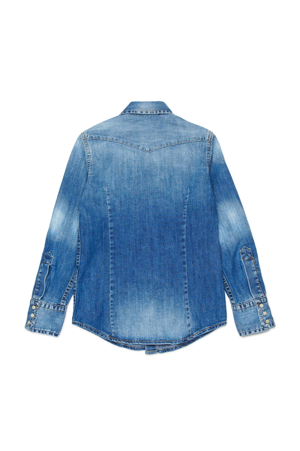 Camicia in denim con logo DQ2887 D0AFP /DQ01 DSQUARED2 JUNIOR 