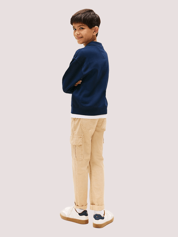 Felpa con colletto a polo e grafica curva KB0KB09805 /C1G TOMMY HILFIGER 