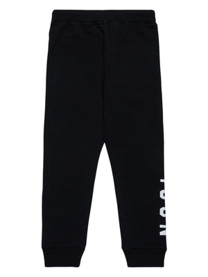 Pantalone bambino nero con stampa Icon