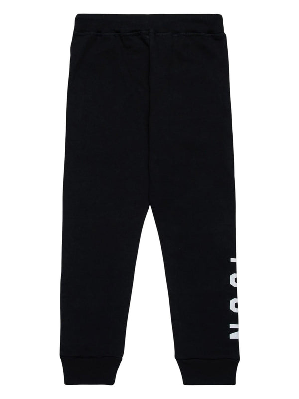 Pantalone bambino nero con stampa Icon