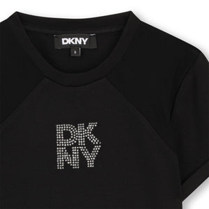 T-shirt con logo in paillettes D62694 /09B DKNY 