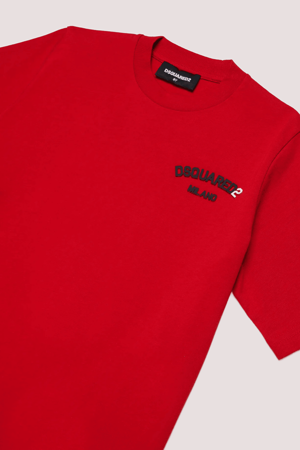 T-shirt girocollo con logo DQ3169 D0AAP /DQ401 DSQUARED2 JUNIOR 