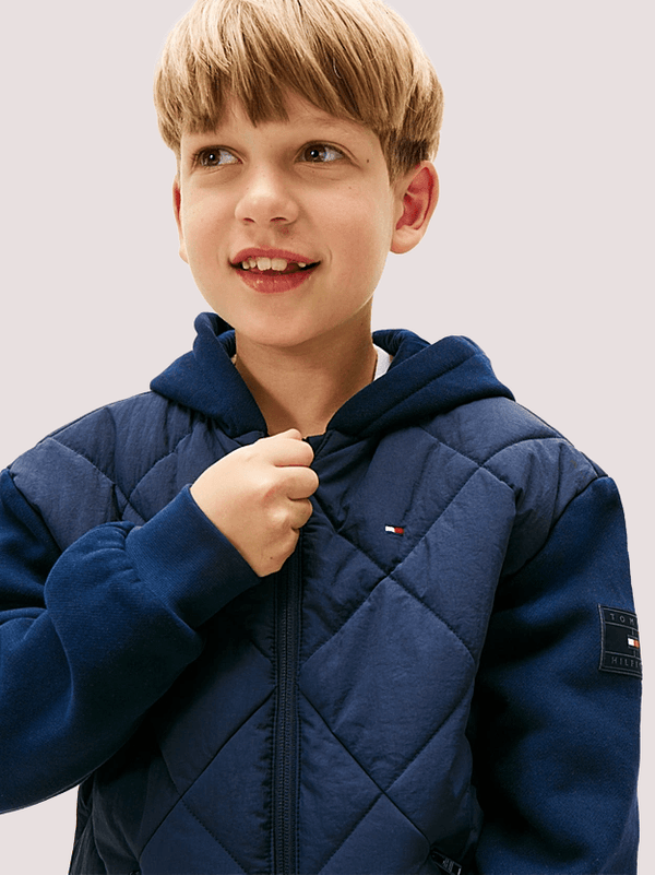 Bomber relaxed fit trapuntato con cappuccio KB0KB09736 /C1G TOMMY HILFIGER 