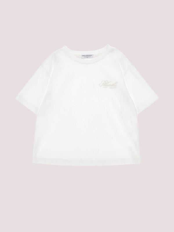 T-shirt ricamo scritta I1G609 7206 /1 PHILOSOPHY KIDS 