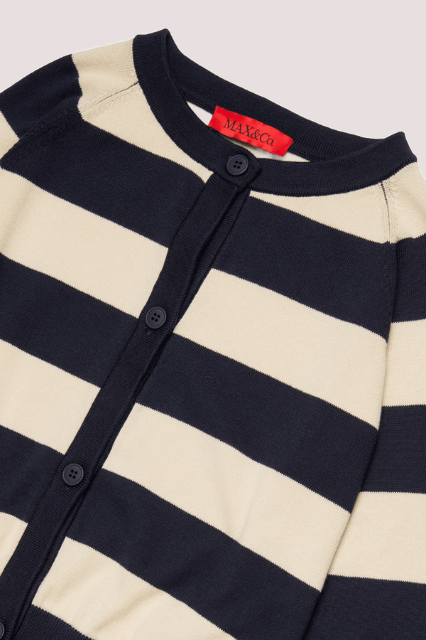 Cardigan a righe con logo MX0296 MX00Z /MX854 MAX&CO KID 