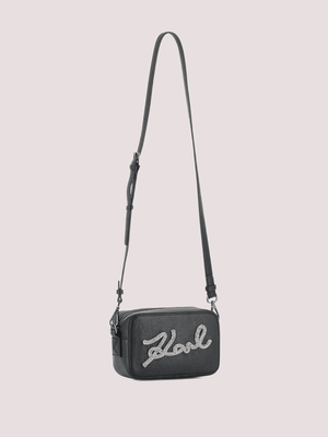 Borsa a spalla nera con strass Z31022 /09B KARL LAGERFELD 