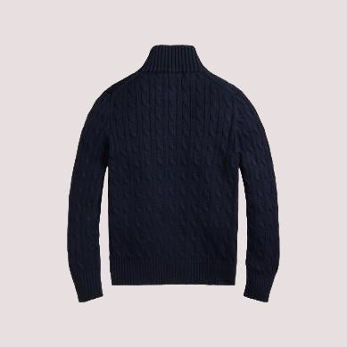Maglione in cotone a trecce con zip a un quarto 323868894 /17 POLO RALPH LAUREN 