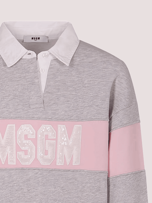 Polo a righe a manica lunga S6MSJGSW027 /MS076 MSGM KIDS 