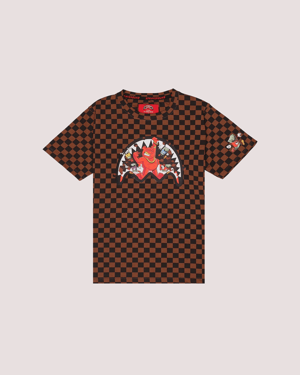 Get out bear checkered regular t-shirt SPY1424 /CHECK SPRAYGROUND 