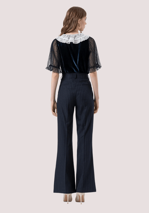 Pantalone flare in fantasia gessata FR25WV2005W813D4 /117 FRACOMINA 