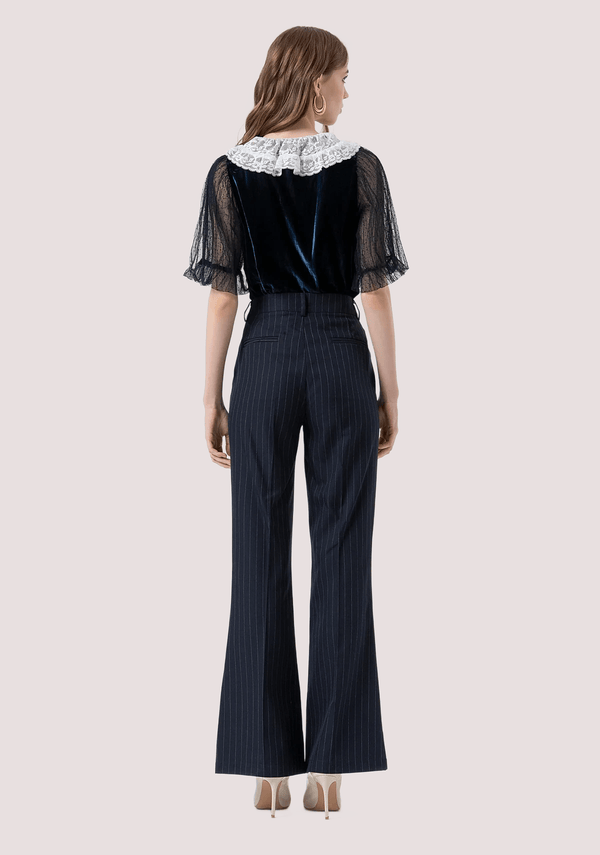 Pantalone flare in fantasia gessata FR25WV2005W813D4 /117 FRACOMINA 