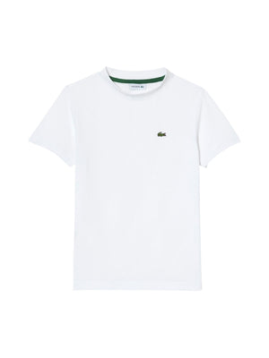 T-shirt bambino bianca in cotone a maniche corte