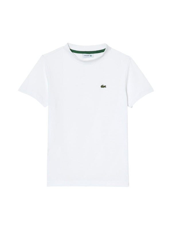 T-shirt bambino bianca in cotone a maniche corte