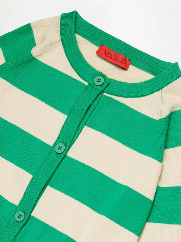 Cardigan a righe con logo MX0296 MX00Z /MX506 MAX&CO KID 