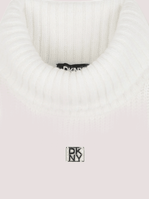 Maglione per bambina Dkny Kids bianco con collo alto D62382 /117 DKNY 