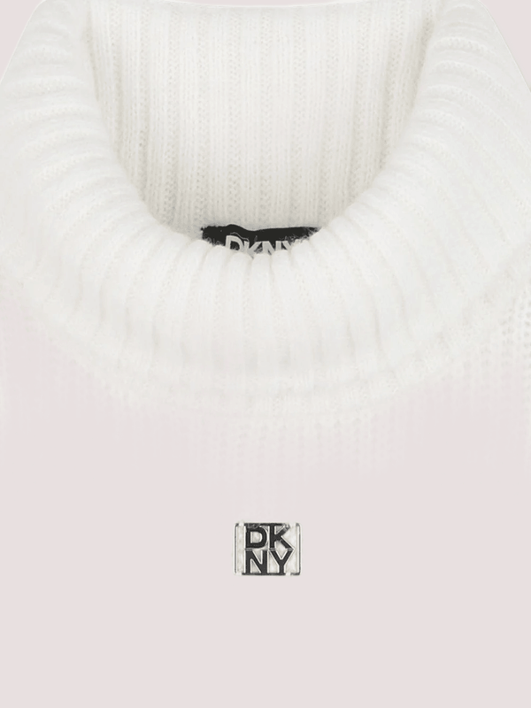 Maglione per bambina Dkny Kids bianco con collo alto D62382 /117 DKNY 