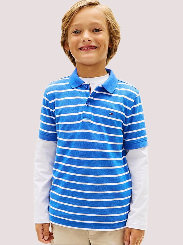 Polo a righe con logo Tommy Hilfiger KB0KB09103J /C6H TOMMY HILFIGER 