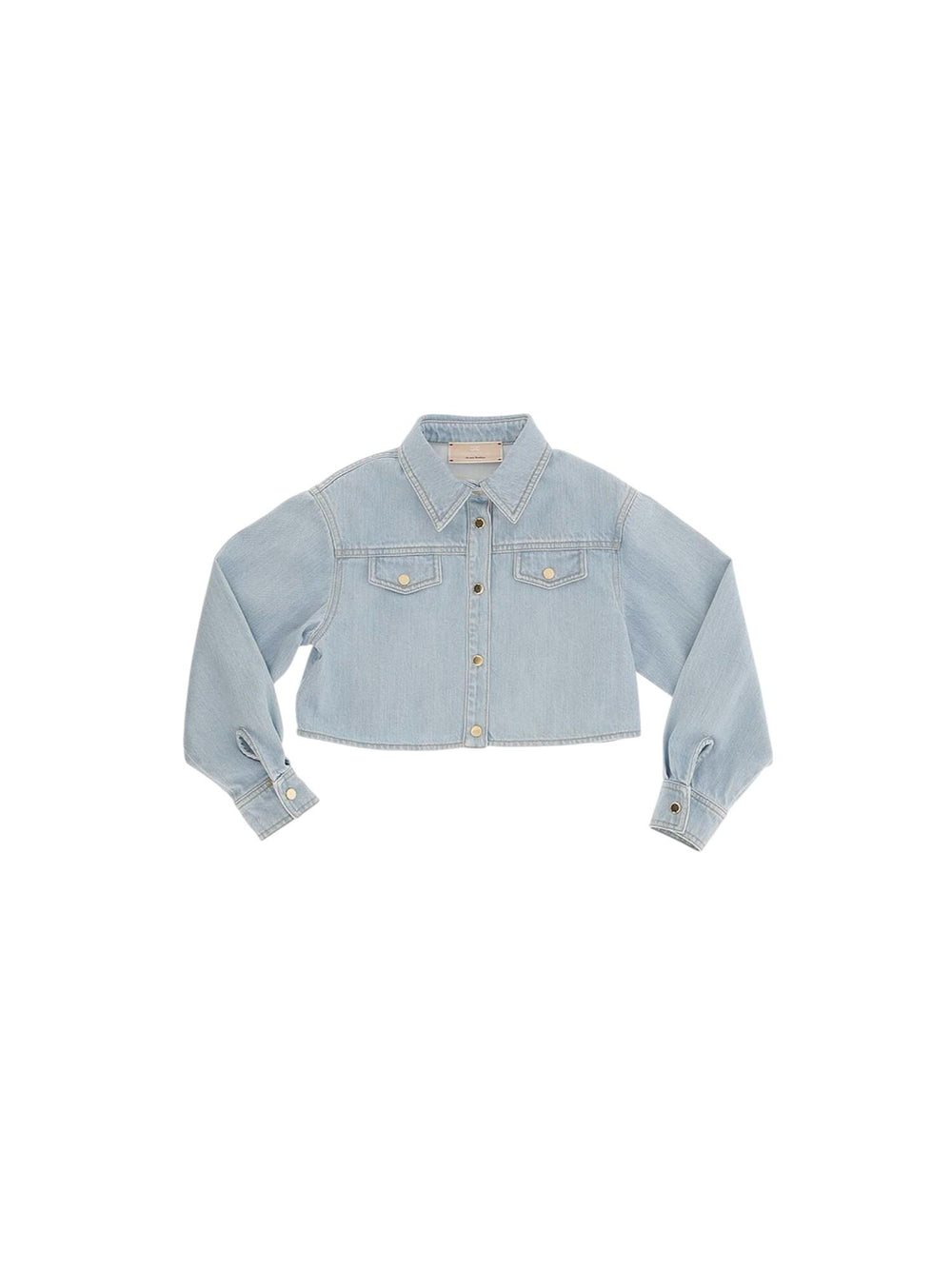 Camicia bambina in denim azzurro chiaro