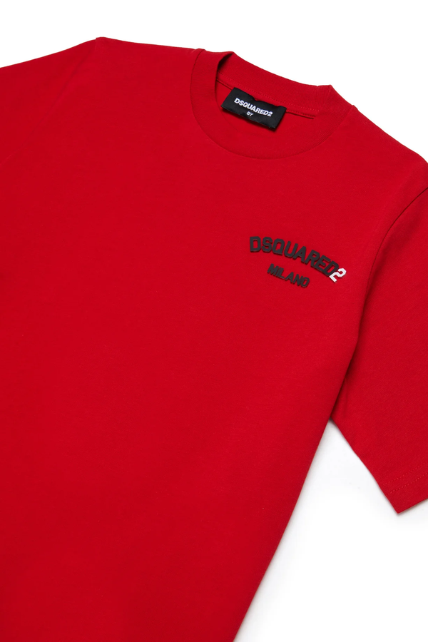 T-shirt girocollo con logo DQ3169 D0AAP /DQ401 DSQUARED2 JUNIOR 