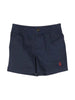 Shorts bambino blu navy in cotone con vita elasticizzata