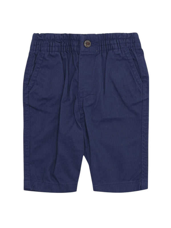 Pantaloni corti bambino blu navy in cotone stretch